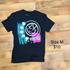 Blink 182 Black Tee with Graphic Design